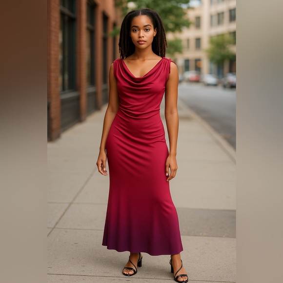 Burgundy Maxi  formal Dress size  medium - Picture 1 of 1
